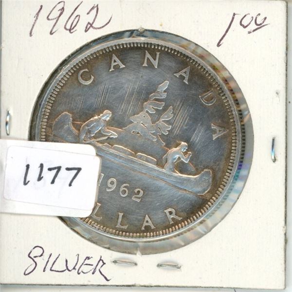 1962 $1 Canadian Silver $ A-UNC