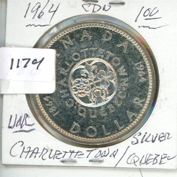 1964 $1 Canadian Silver $ UNC