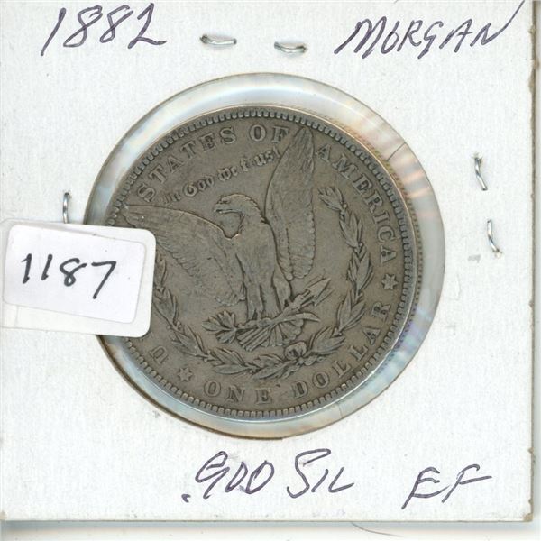 1882 USA $1 Silver Morgan EF