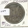 Image 1 : 1884 USA $1 Silver Morgan F