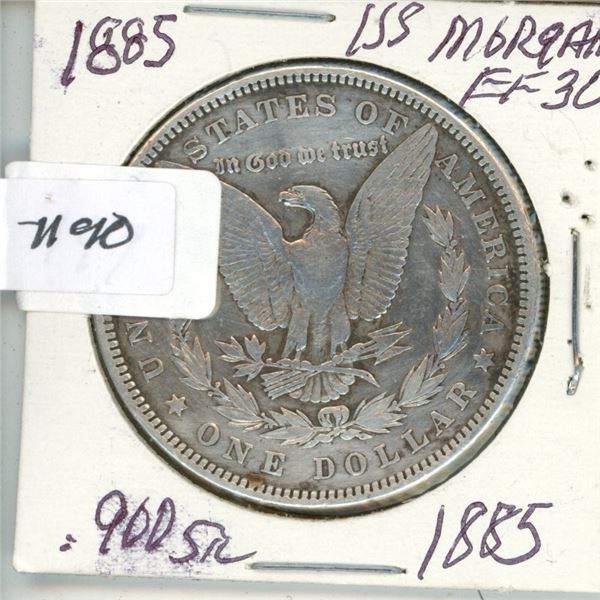 1885 USA $1 Silver Morgan EF30