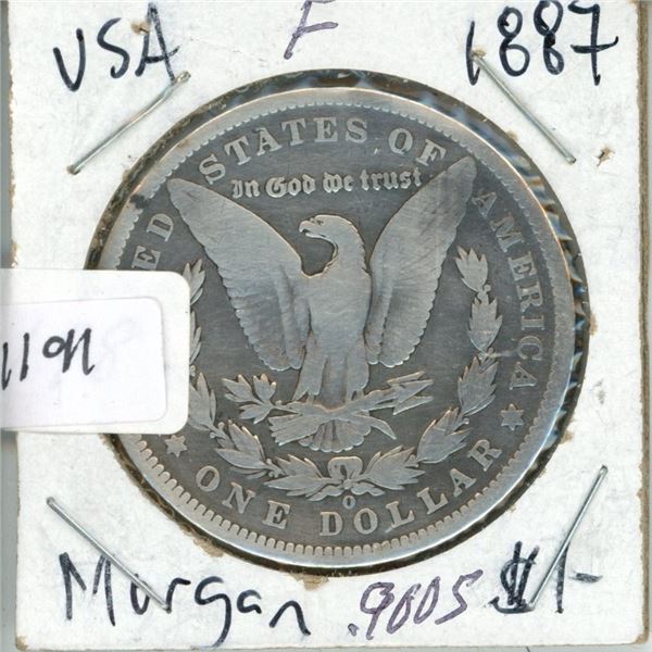 1887 - O USA $1 Silver Morgan F