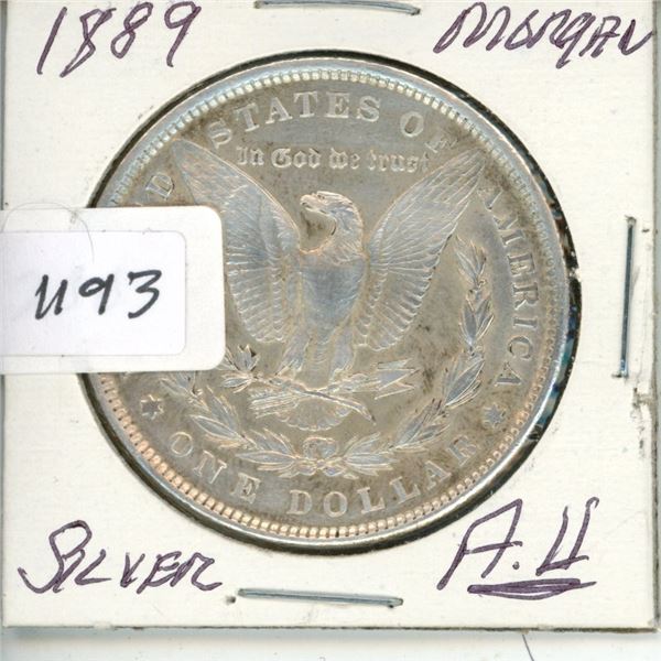 1889 USA $1 Silver Morgan AU