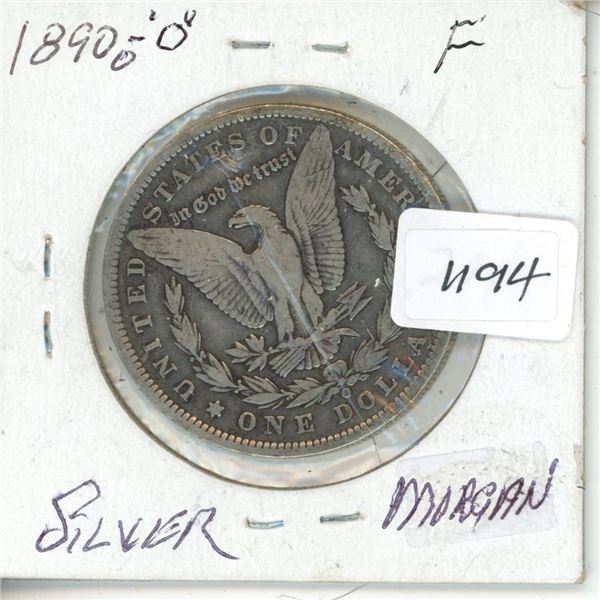 1890-O USA $1 Silver Morgan F
