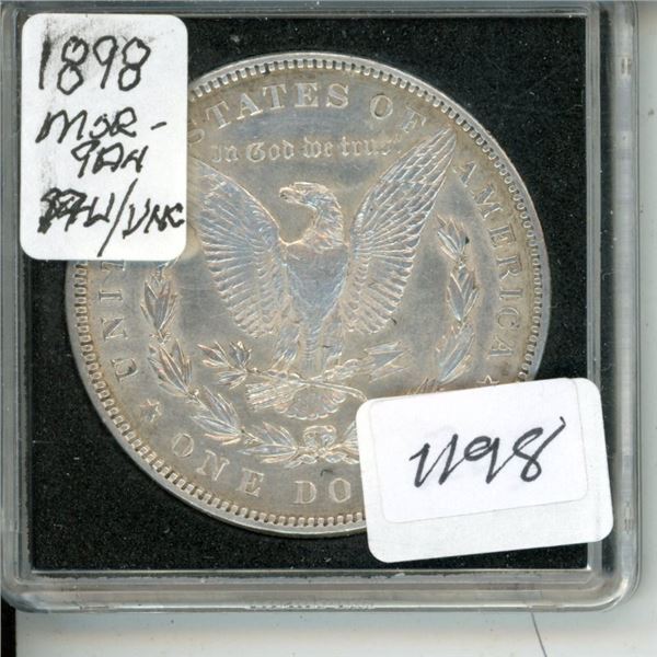 1898 USA $1 Morgan Silver AU-UNC