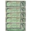 Image 1 : 5 1967 $1 Bills 3 - 1867-1967 2W/ Series #