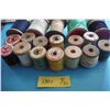 Image 2 : assorted sewing thread on wooden spools