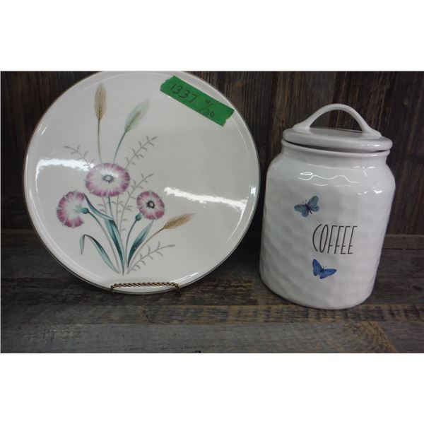 Coffee canister and plate