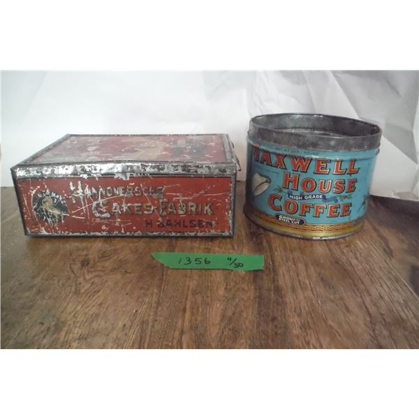 2 antique tins