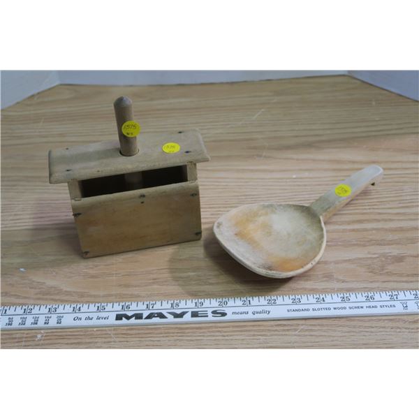Butter Press & Wooden Spoon