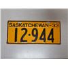 Image 1 : 1933 Saskatchewan license plate