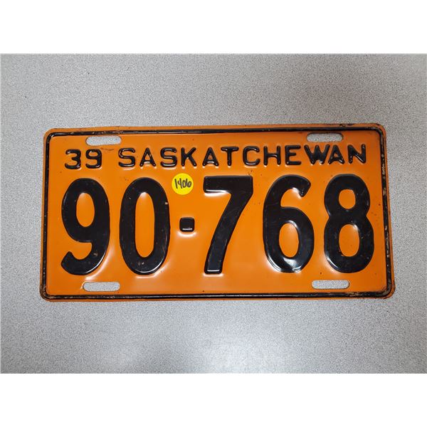 1939 Saskatchewan license plate