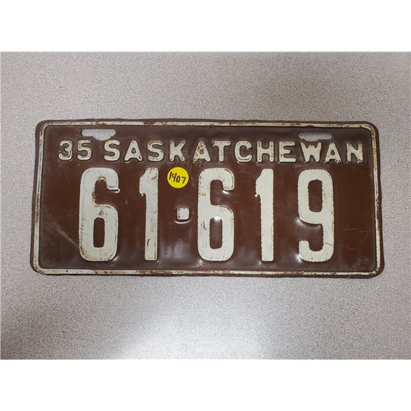 1935 Saskatchewan license plate