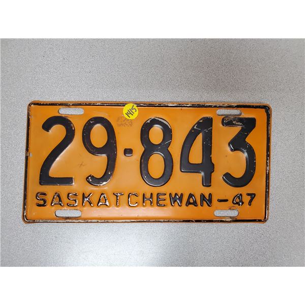 1947 Saskatchewan license plate