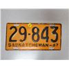 Image 1 : 1947 Saskatchewan license plate