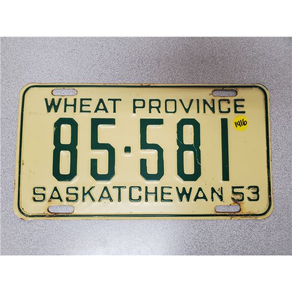 1953 Saskatchewan license plate