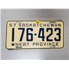 Image 1 : 1957 Saskatchewan license plate