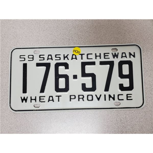 1959 Saskatchewan license plate