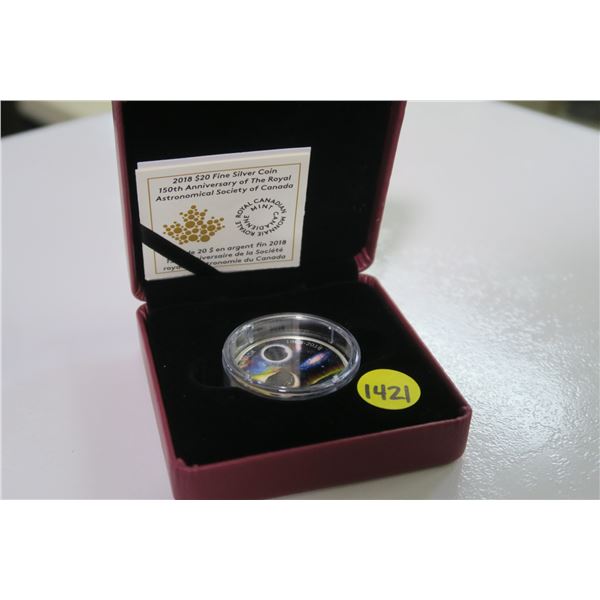 2018 $20 fine silver 150th anniversary of the royal astronomical society of canada