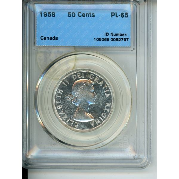 1958 50 cents cccs pl-65