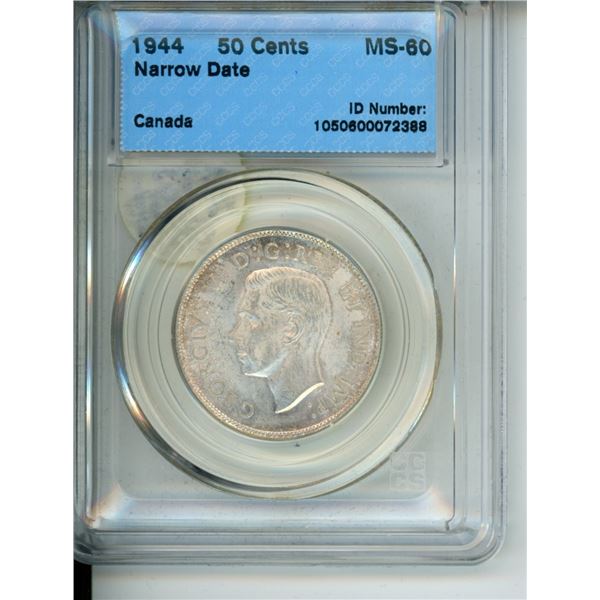 1944 50 cents cccs ms-60