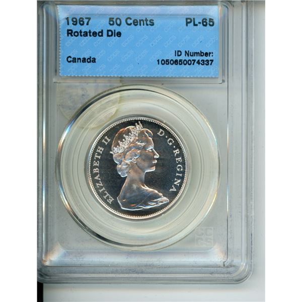 1967 50 cents cccs pl-65