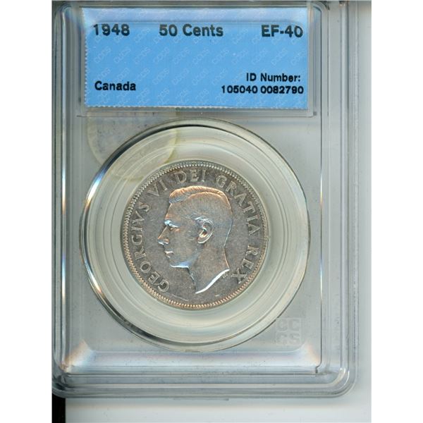 1948 50 cents cccs ef-40
