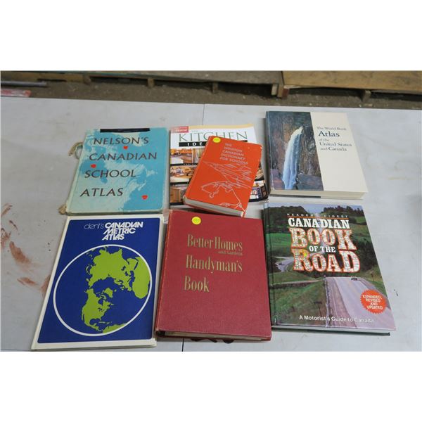 Book Lot - Atlases, Home, 1951 Handyman Book