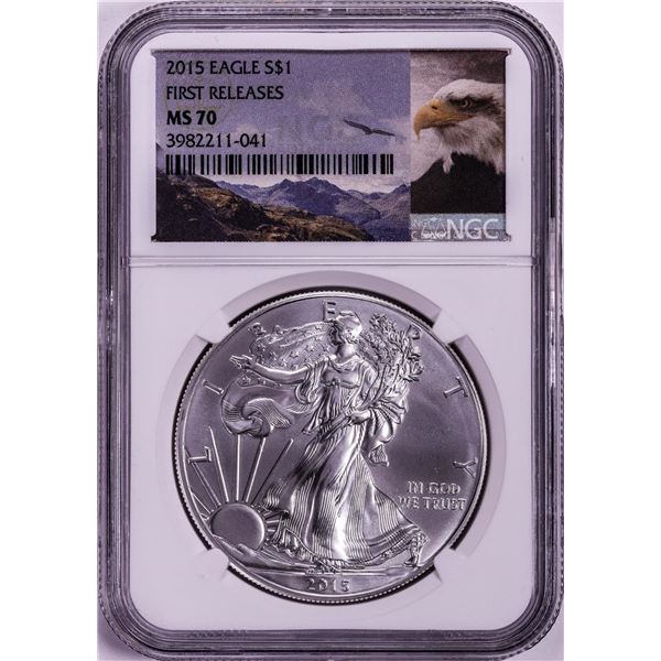 2015 $1 American Silver Eagle Coin NGC MS70 First Releases