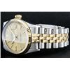 Image 9 : Rolex Men's Two Tone Champagne Tapestry Index Datejust Wristwatch Oyster Perpetual
