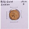 Image 1 : 1914-D $2 1/2 Indian Head Quarter Eagle Gold Coin