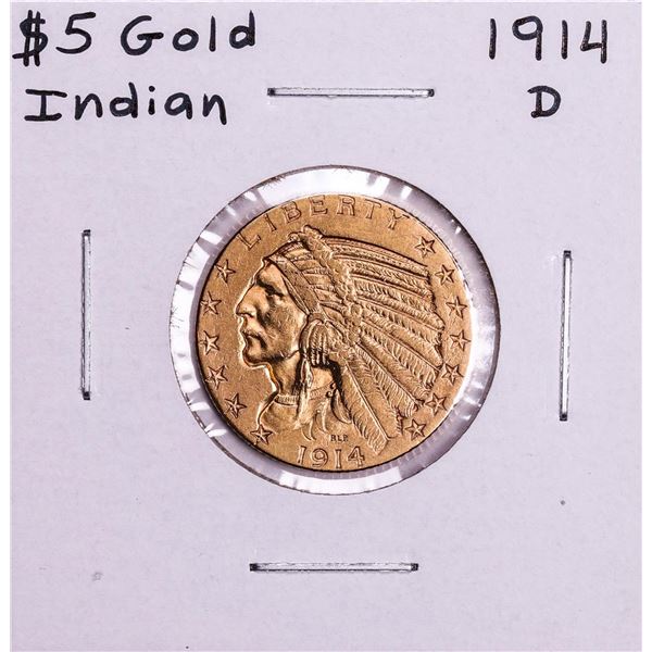 1914-D $5 Indian Head Half Eagle Gold Coin
