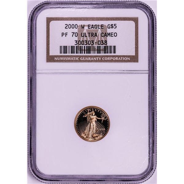 2000-W $5 Proof American Gold Eagle Coin NGC PF70 Ultra Cameo
