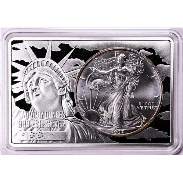 1997 $1 American Silver Eagle Coin & Two Ounce Bar Set