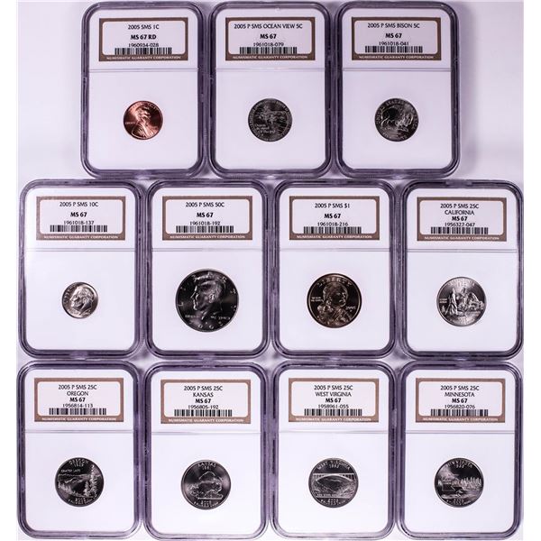 2005 United States SMS (11) Coin Mint Set NGC MS67