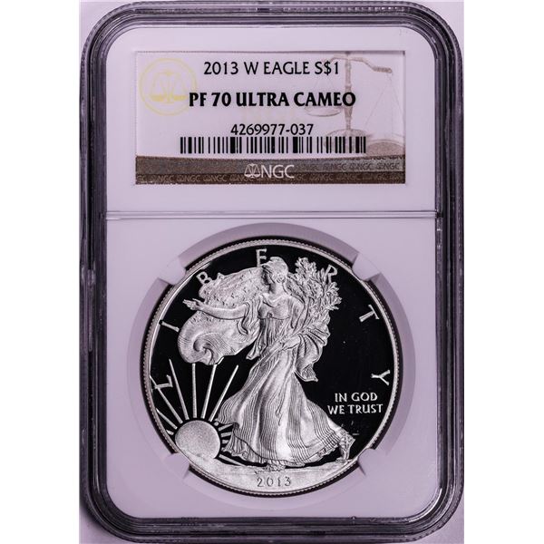 2013-W $1 Proof American Silver Eagle Coin NGC PF70 Ultra Cameo