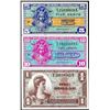 Image 1 : Lot of (3) Series 521 Five Cents, Ten Cents and $1 Military Payment Certificate Notes