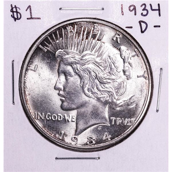 1934-D $1 Peace Silver Dollar Coin