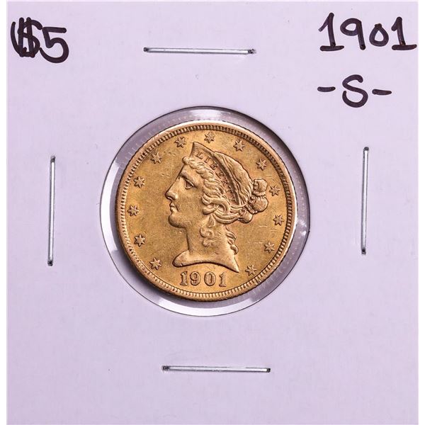 1901-S $5 Liberty Head Half Eagle Gold Coin