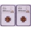 Image 1 : Lot of 1958 & 1958-D Lincoln Wheat Cent Coins NGC MS66RD