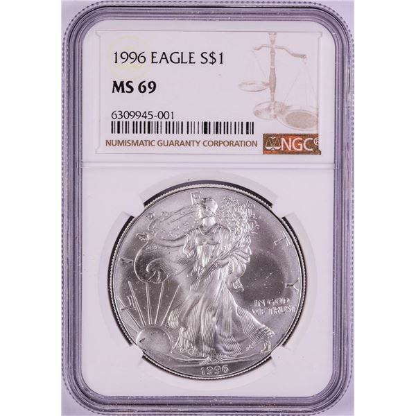 1996 $1 American Silver Eagle Coin NGC MS69