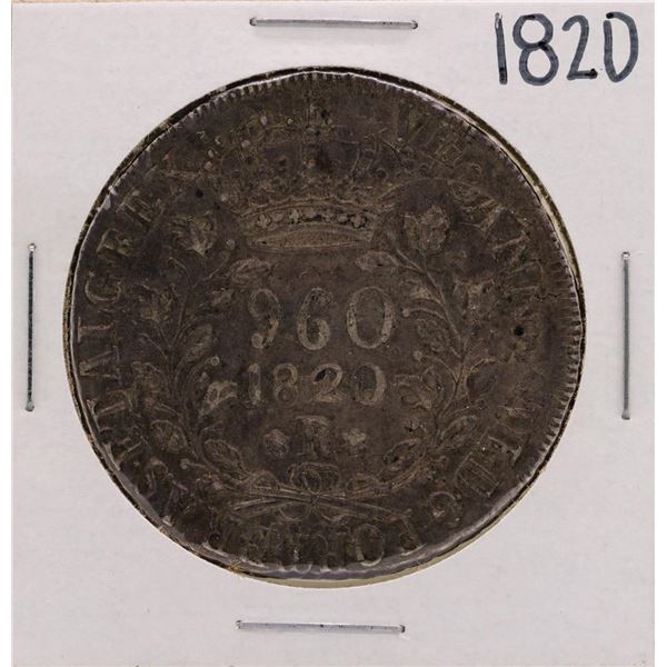 1820-R Brazil 960 Reis Silver Coin