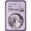 Image 1 : 1986 $1 American Silver Eagle Coin NGC MS69
