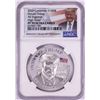 Image 1 : 2020 Cameroon 1000 Francs High Relief Donald Trump Silver Coin NGC PF70 Ultra Cameo