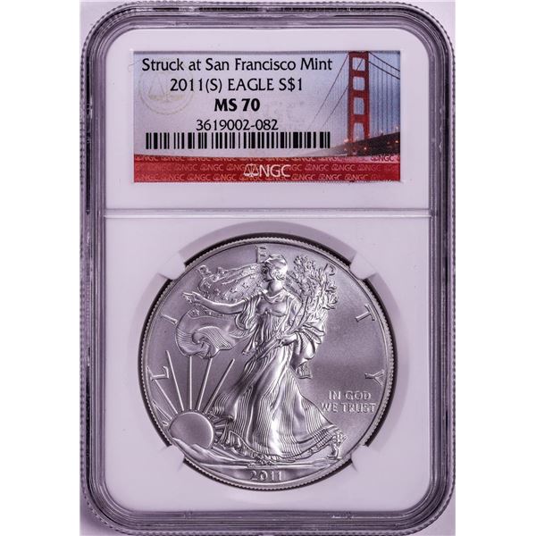 2011-(S) $1 American Silver Eagle Coin NGC MS70