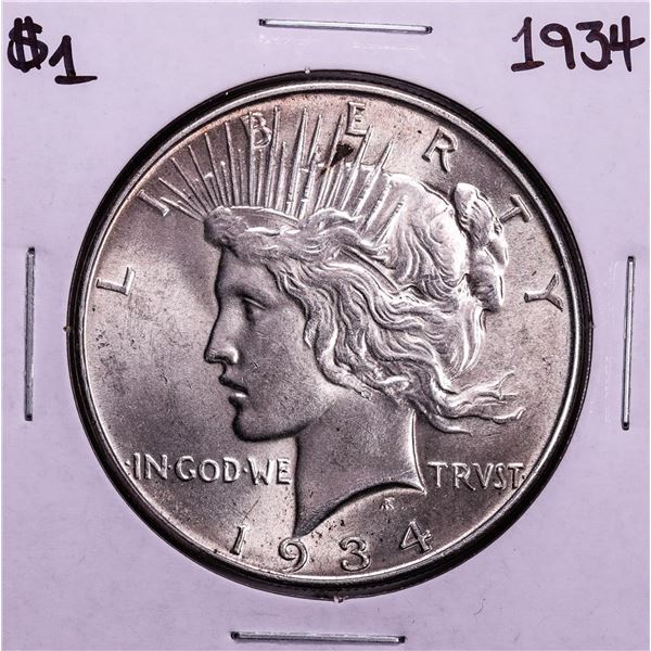 1934 $1 Peace Silver Dollar Coin
