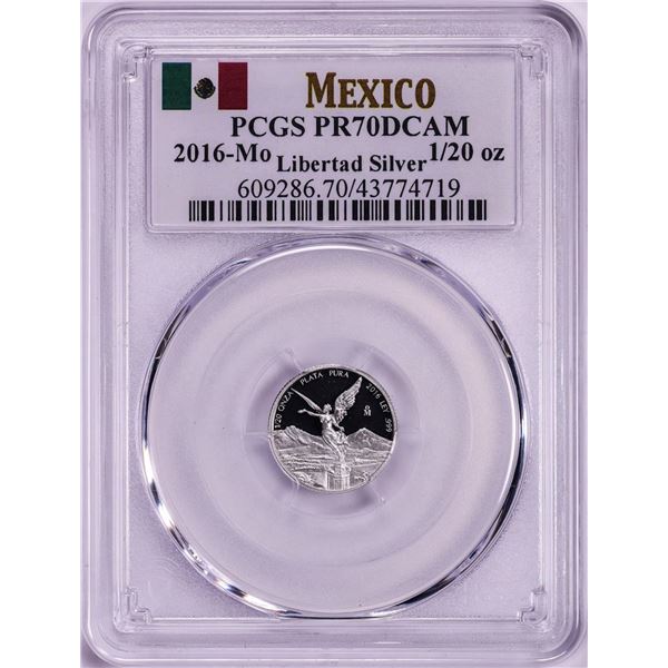 2016-Mo Mexico Proof 1/20 oz Silver Libertad Coin PCGS PR70DCAM