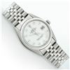 Image 3 : Rolex Men's Stainless Steel Mother Of Pearl Diamond Datejust Wristwatch