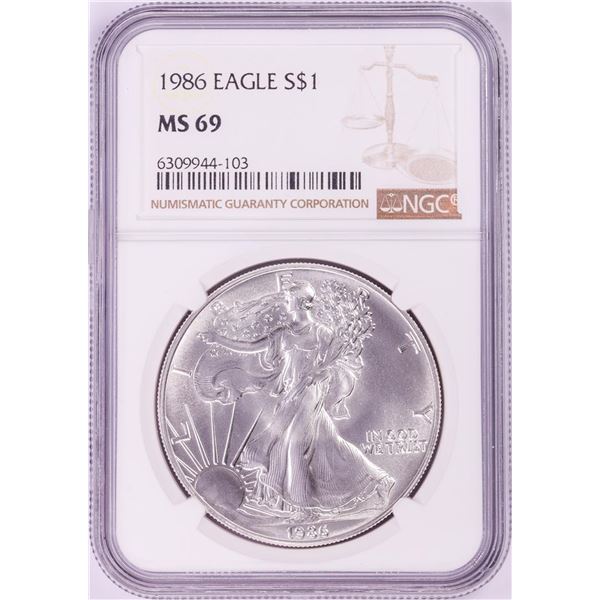 1986 $1 American Silver Eagle Coin NGC MS69
