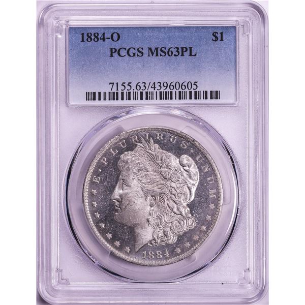 1884-O $1 Morgan Silver Dollar Coin PCGS MS63PL